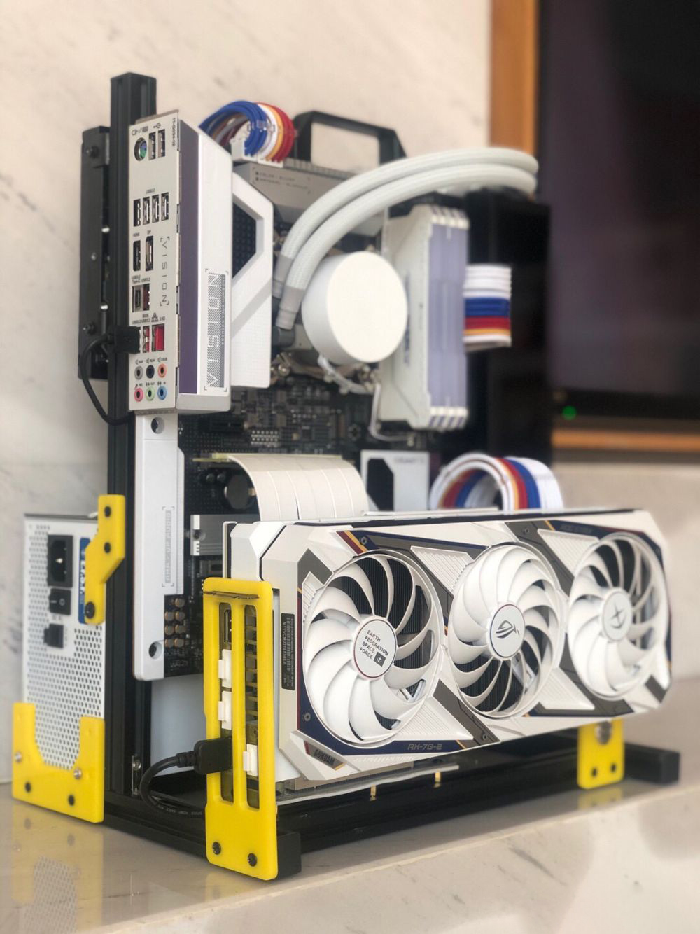 Aluminum Open Frame Test Bench Water Cooling - ATX EATX PC ม้านั่งทดสอบ Handle กระเป๋าถือคอมพิวเตอร์เปิดกรอบ